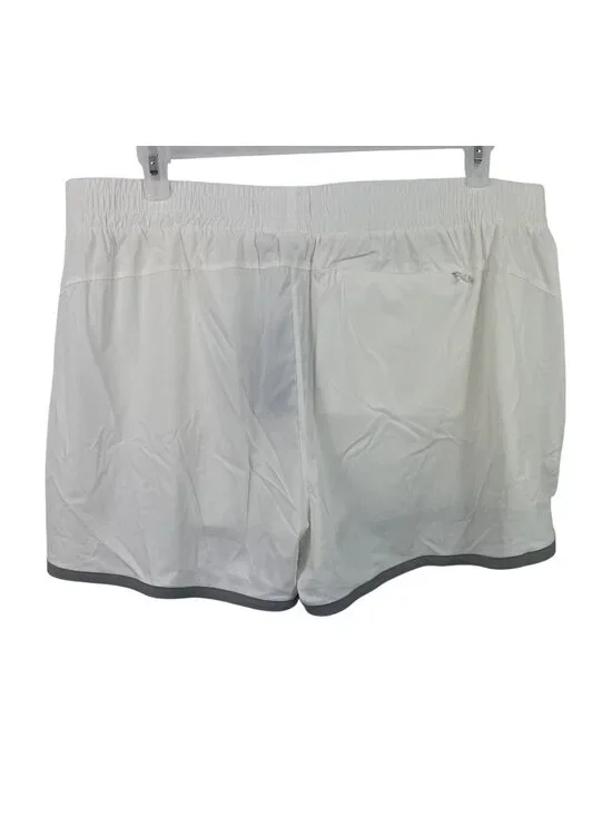 Traj3ctory Lightweight White Shorts With Gray Trim Elastic Waistband Womens XXL - Picture 2 of 10
